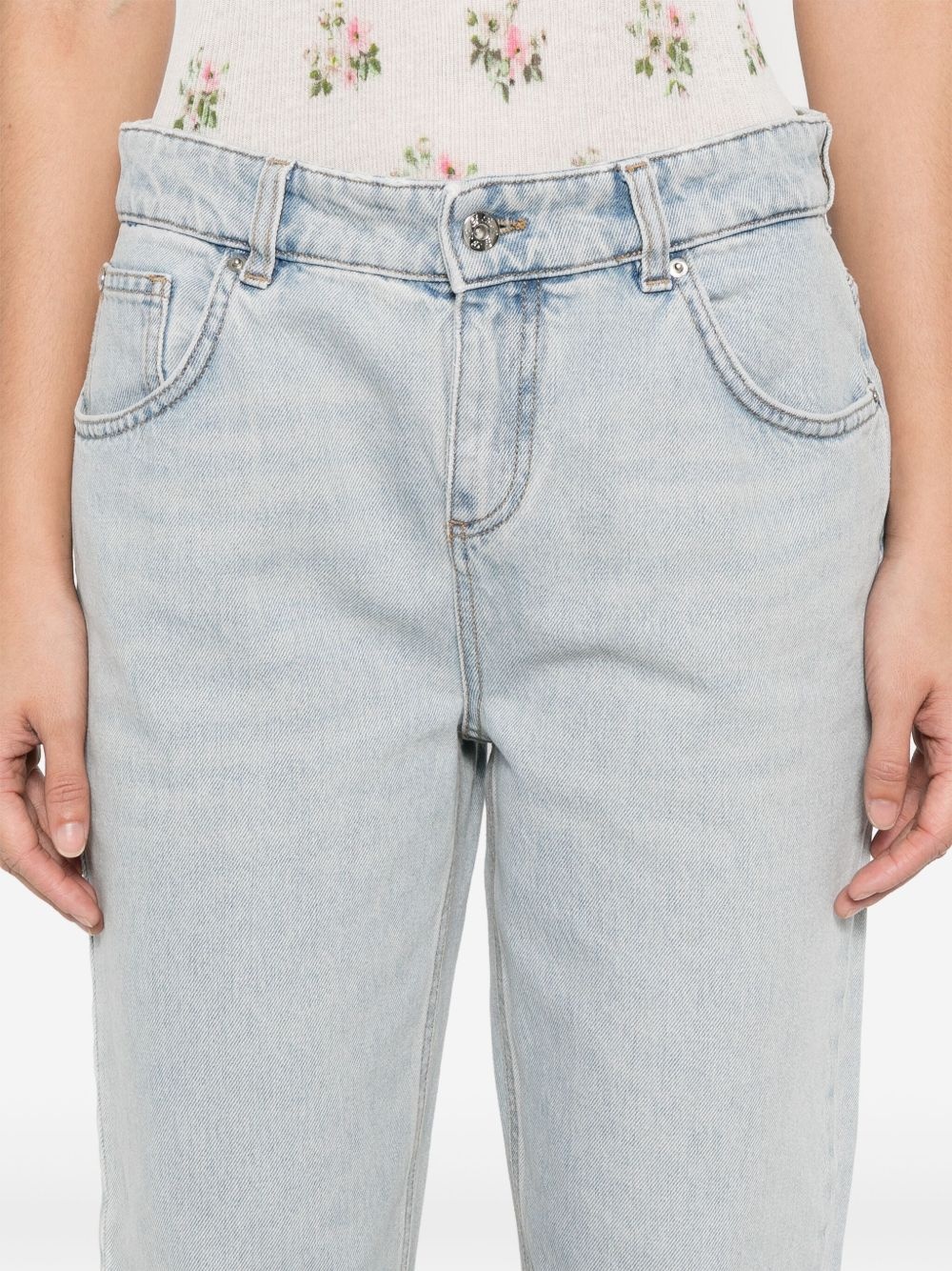 logo-embroidered jeans - 5