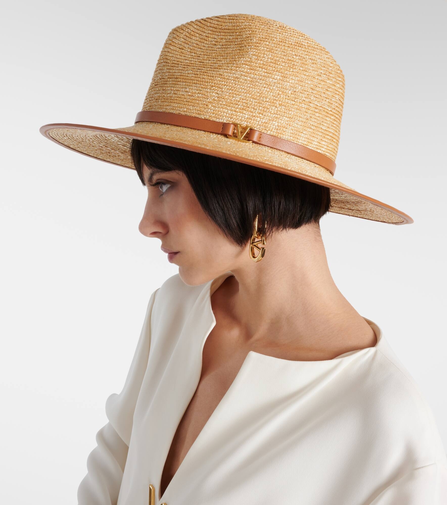 VLogo Signature straw Panama hat - 5