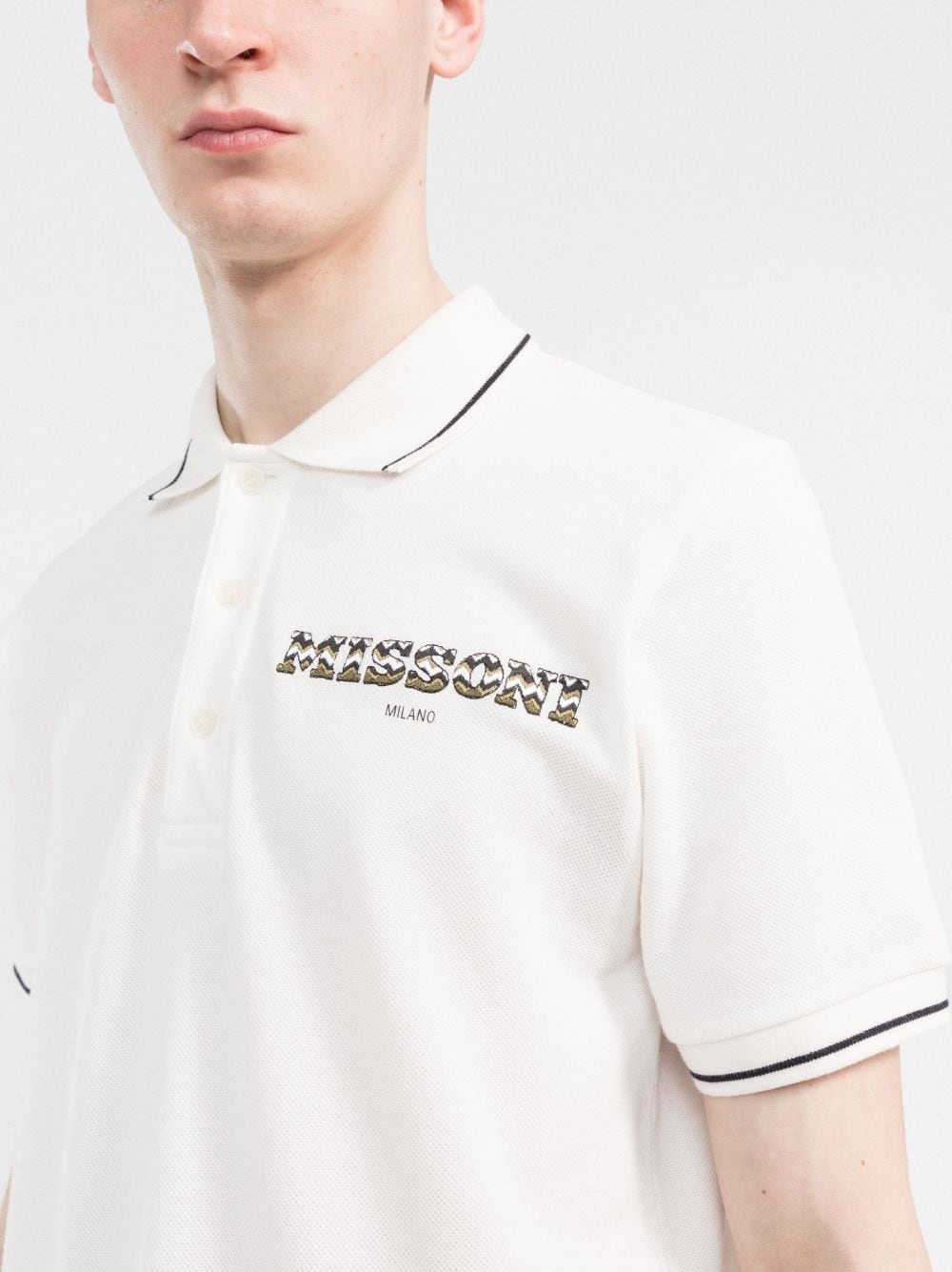 logo print polo shirt - 5