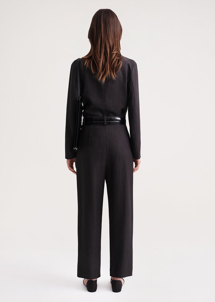 Deep pleat trousers charcoal melange - 4