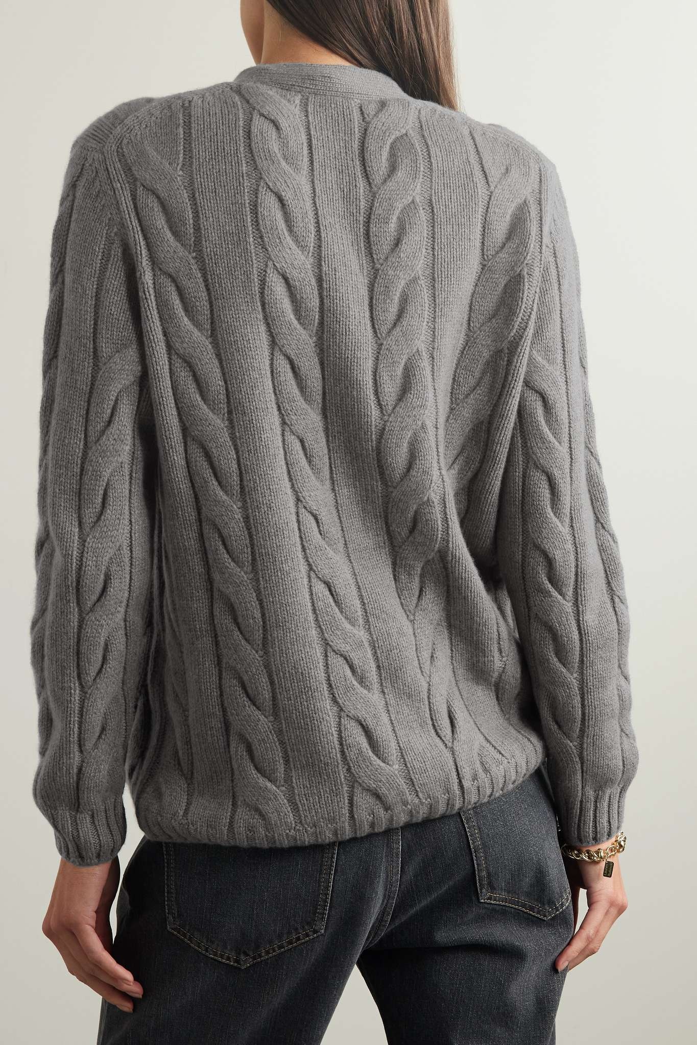 Napier cable-knit cashmere cardigan - 4