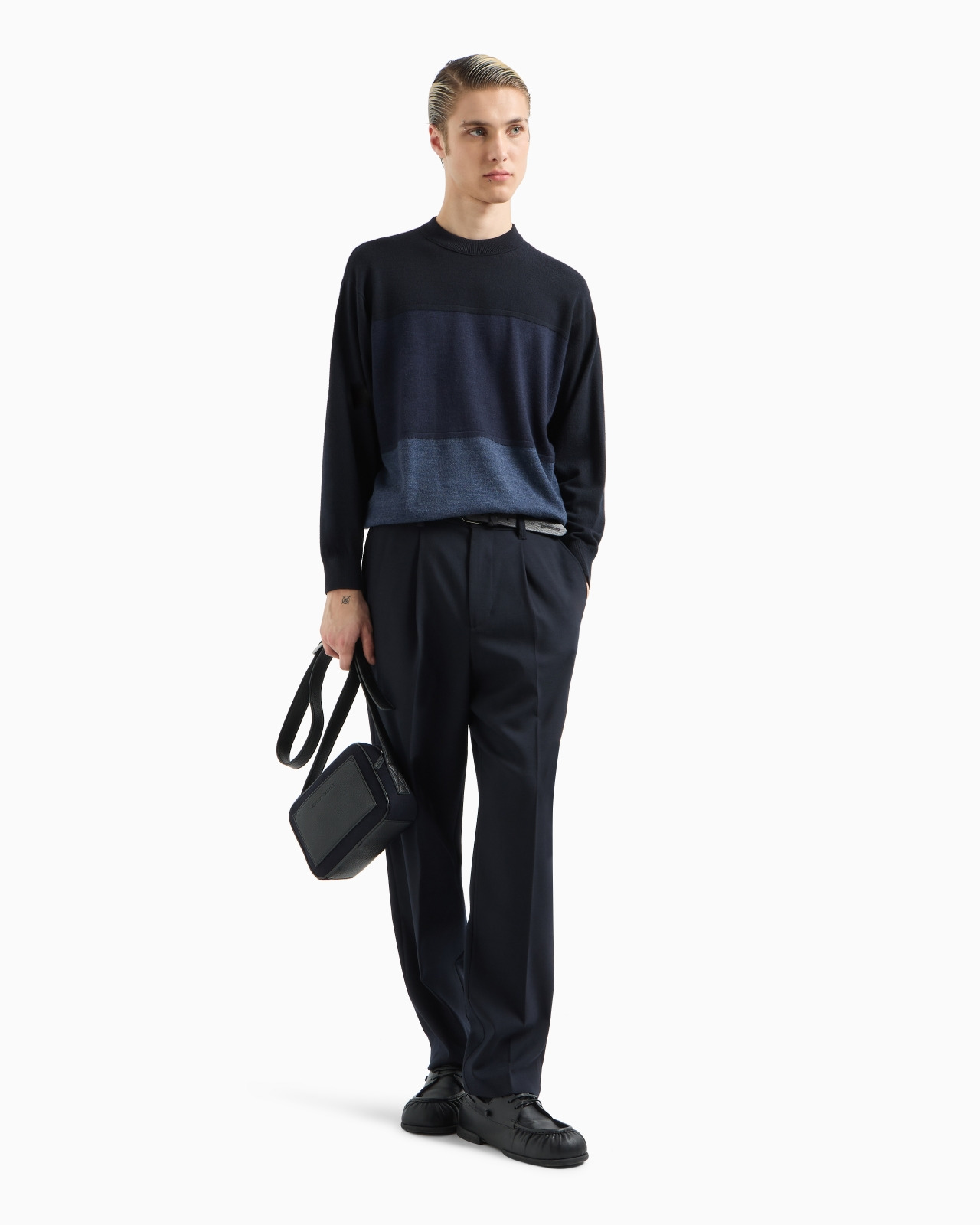 Virgin wool jumper with oversized colour-block stripes - 4