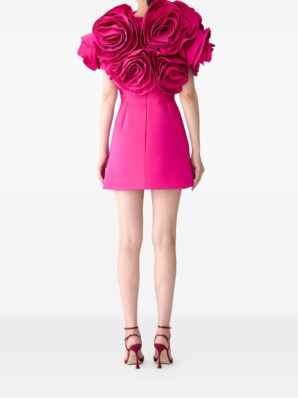 rose-embellished mini dress - 3