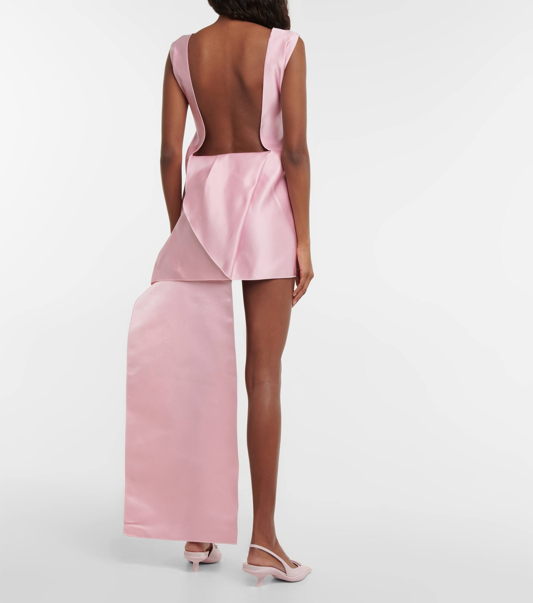 Double satin silk minidress - 3