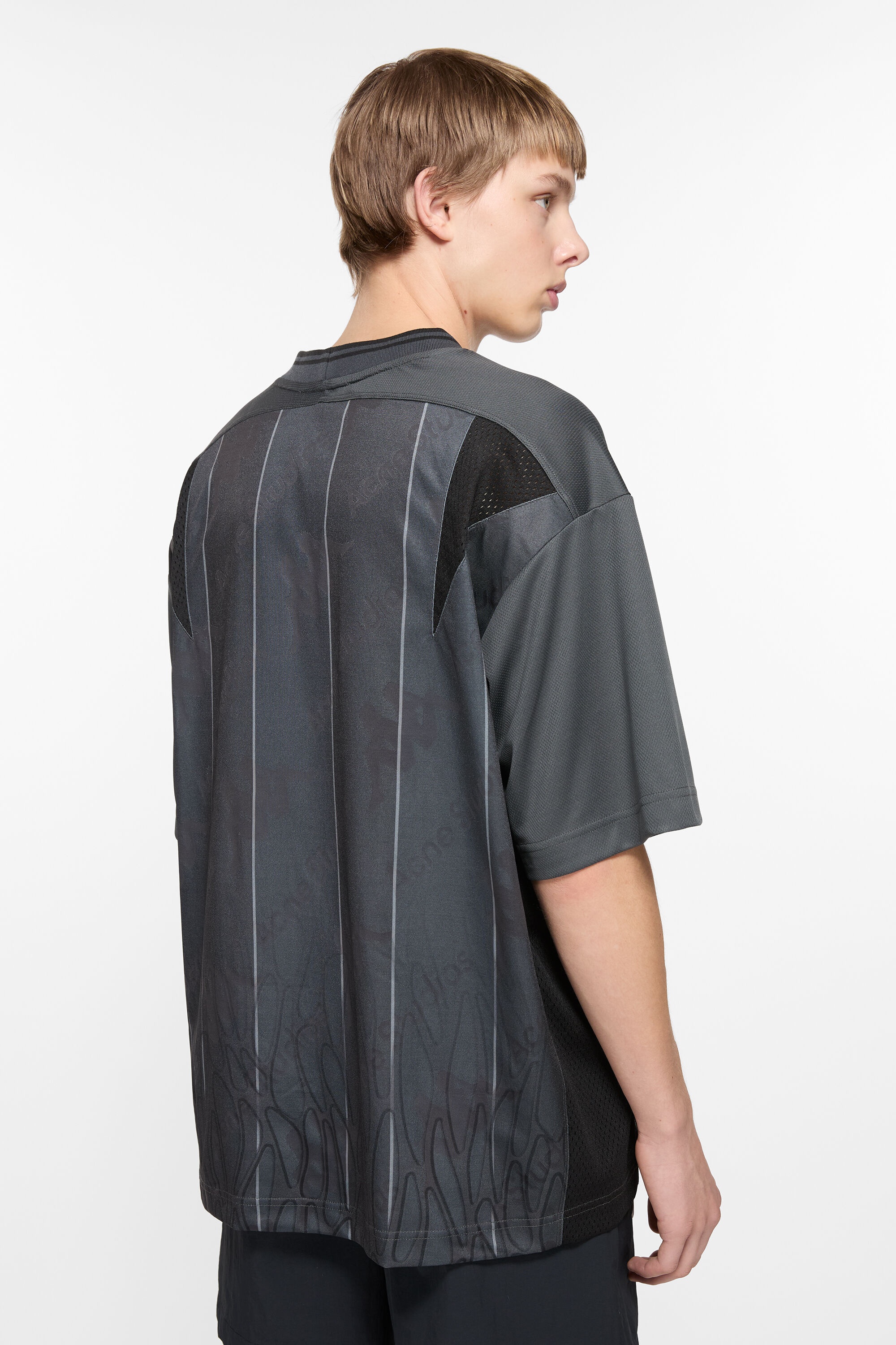 Logo t-shirt - Acne Studios x Kappa - Anthracite/black - 3