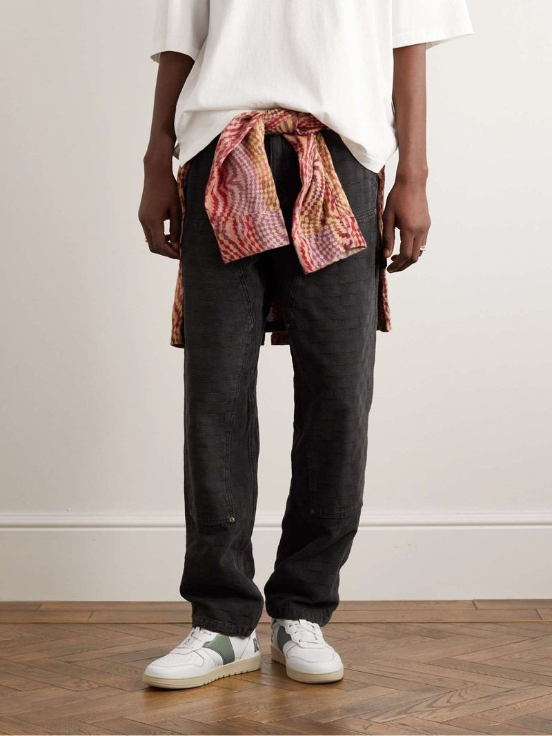Rhude Rhecess Colour-Block Distressed Leather Sneakers outlook