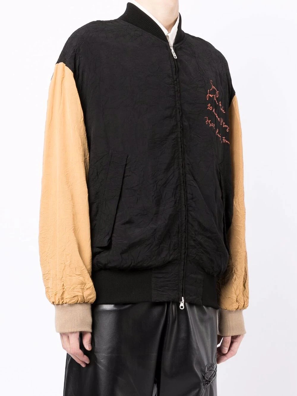 script oversized bomber jacket - 3