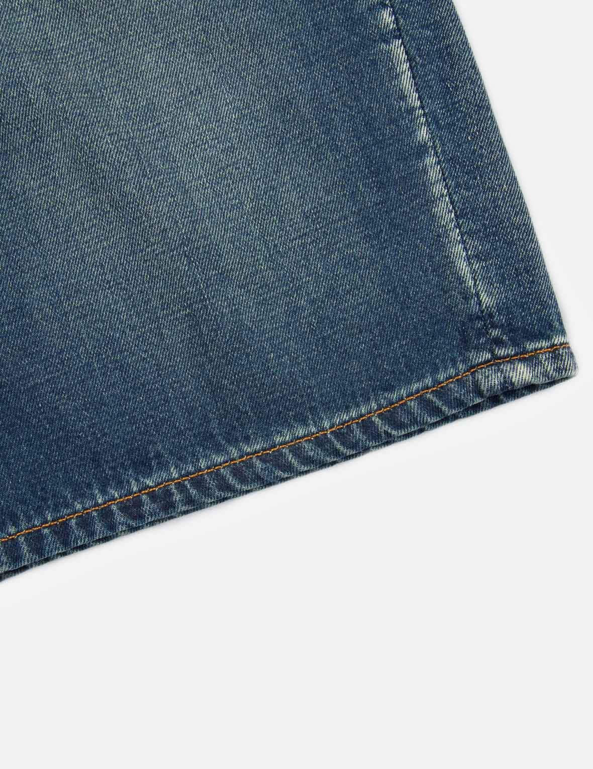 DAICOCK DISCHARGED PRINT AND EMBROIDERY DENIM SHORTS - 9