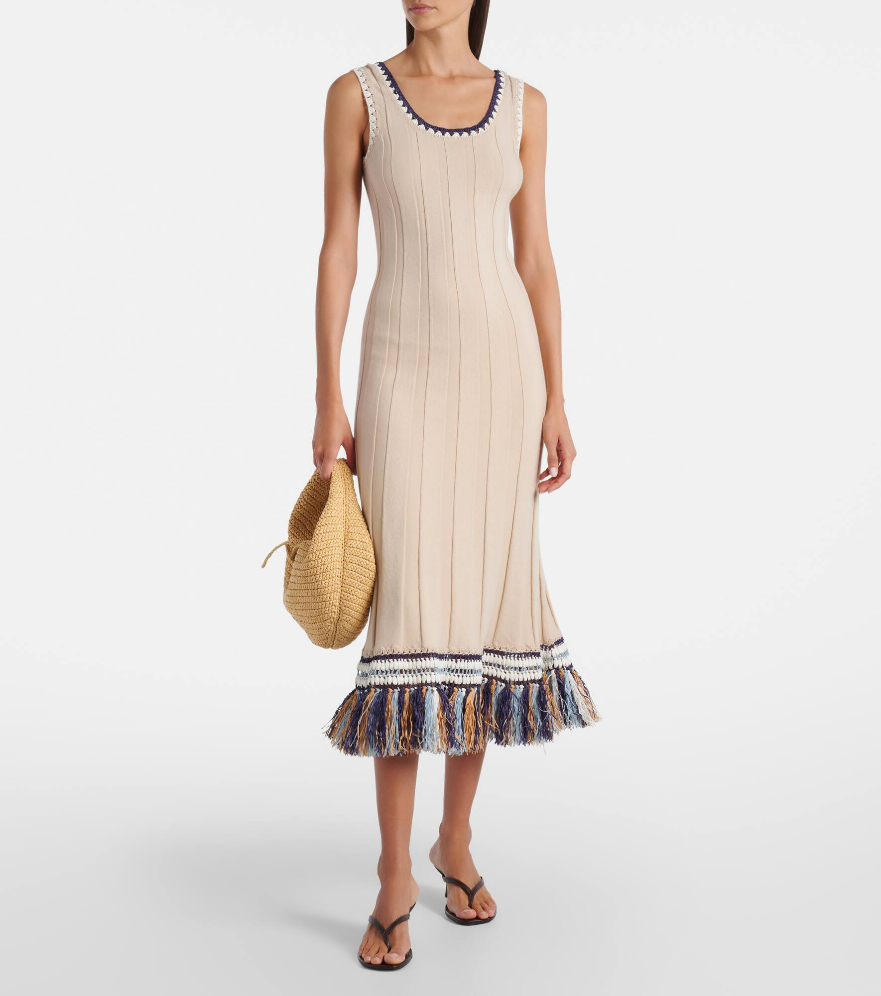 Julianna cotton and cashmere midi dress - 2