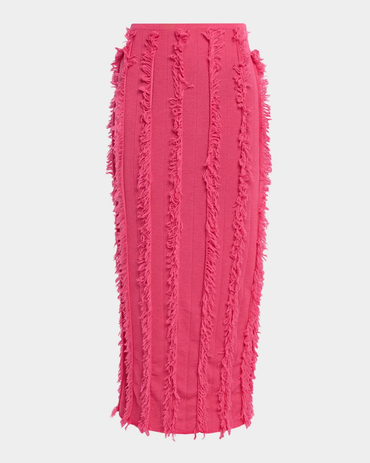 Evangeline Fringed Wool Midi Skirt - 1