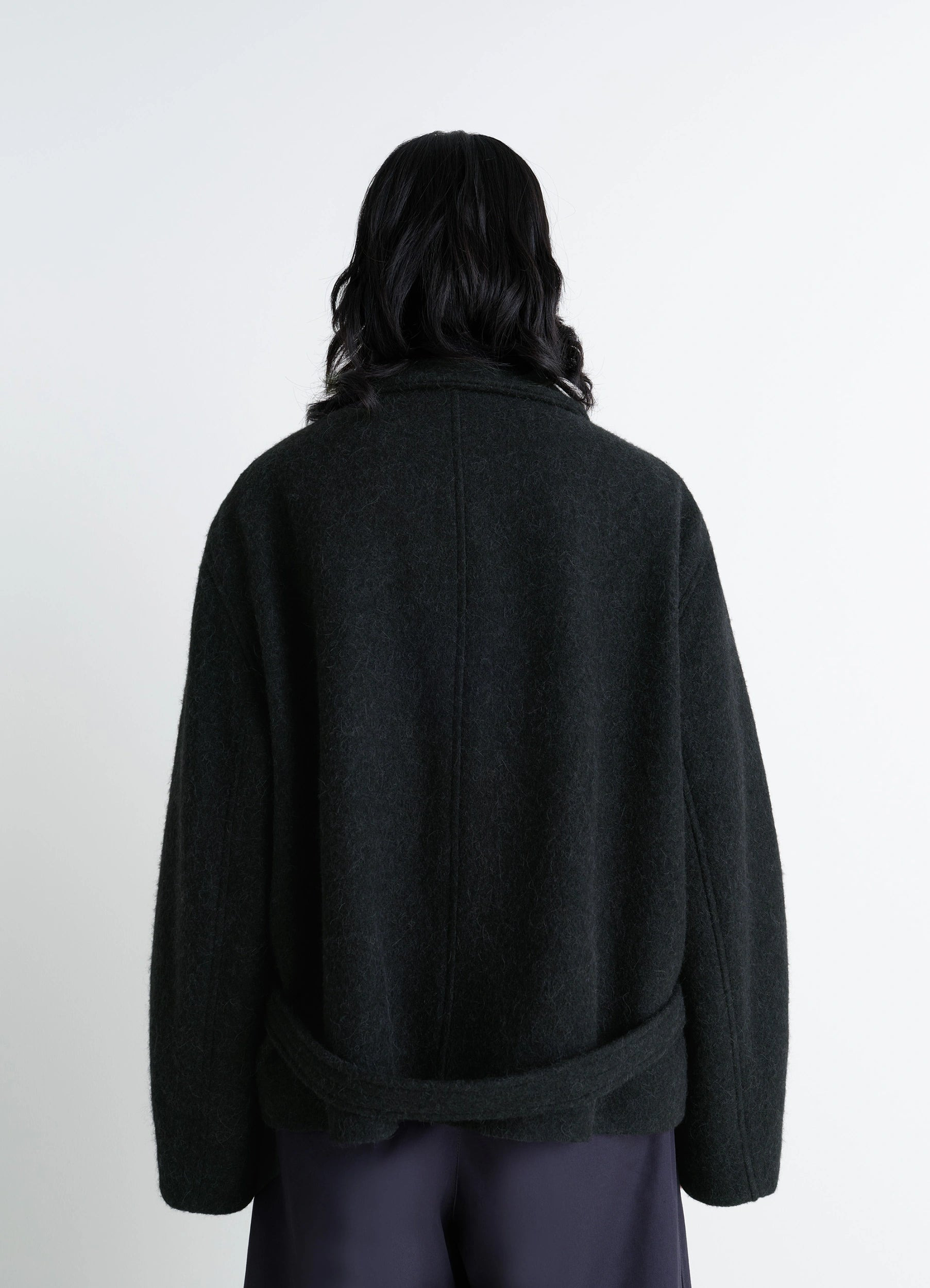 SHORT ASYMMETRICAL BATHROBE COAT - 7
