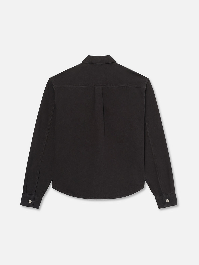 FRAME Textured Terry Overshirt in Navy outlook