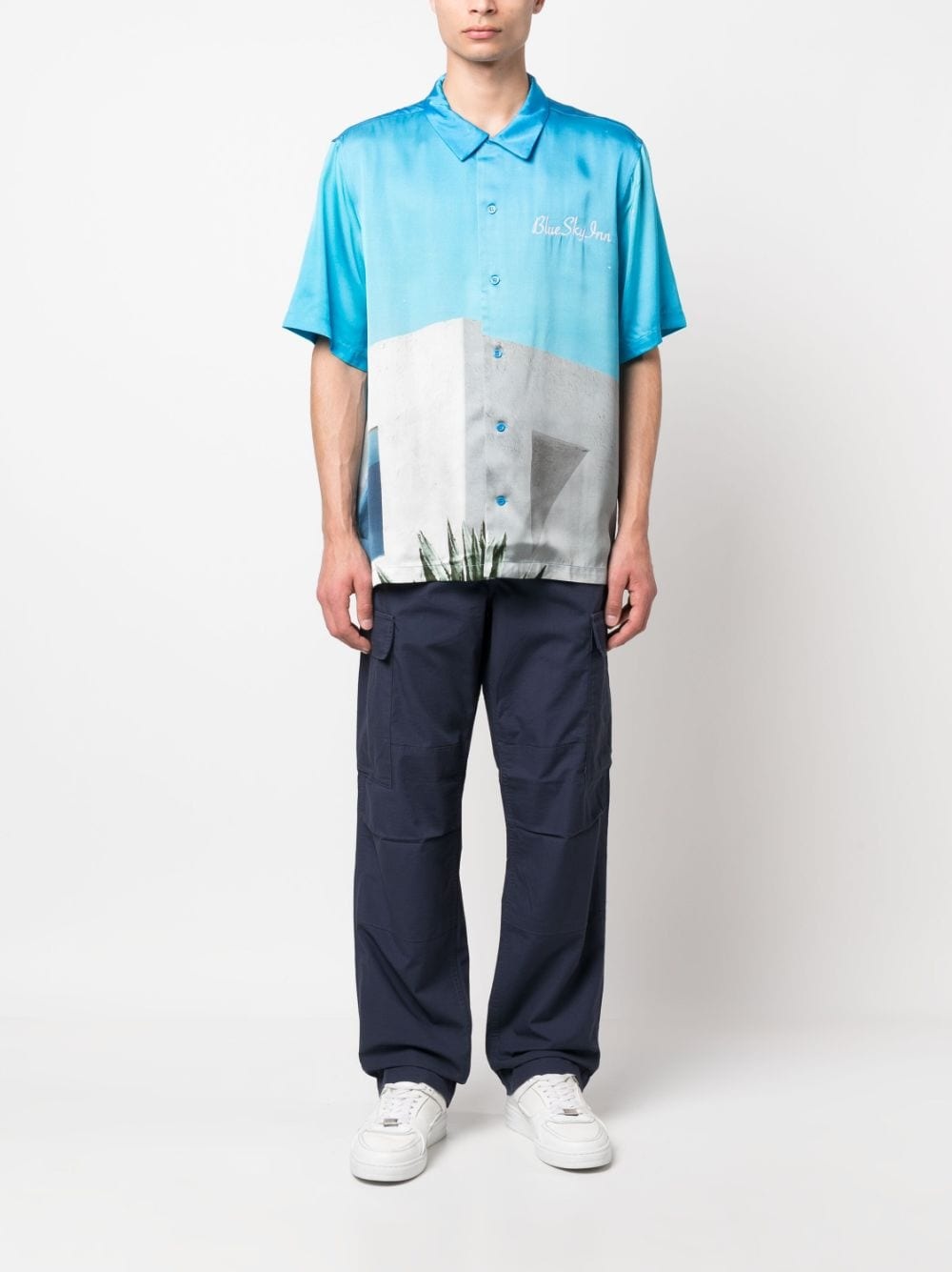 cargo-pockets straight-leg trousers - 2