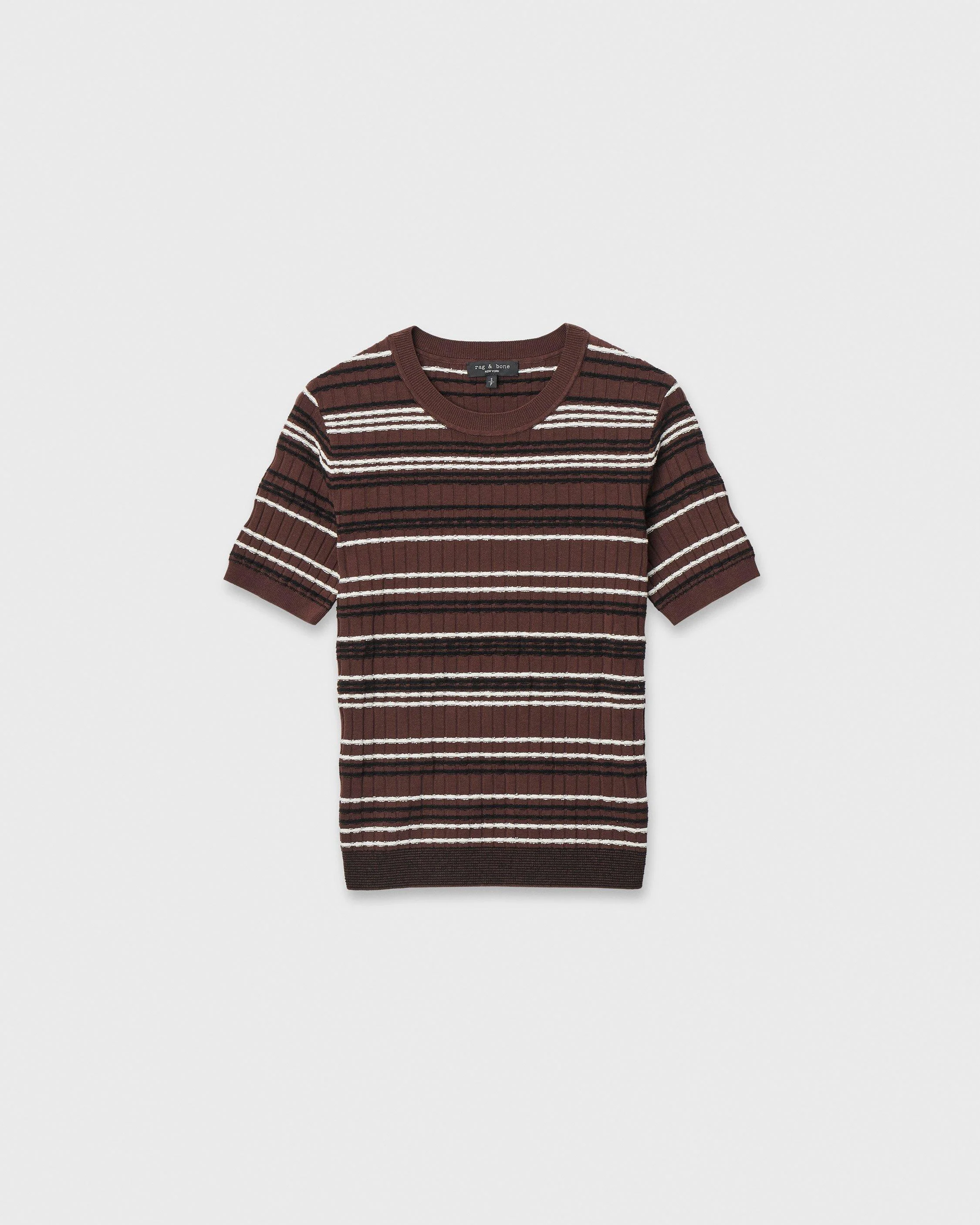 Karina Striped Short-Sleeve Sweater - 1