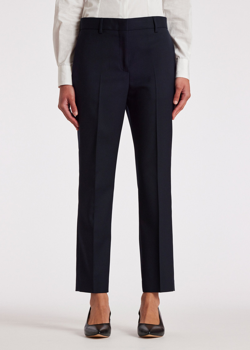 Paul Smith A Suit To Travel In - Women's Navy Slim-Fit Wool Trousers outlook