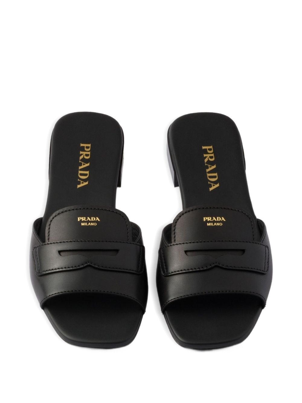 logo-stamp leather sandals - 3