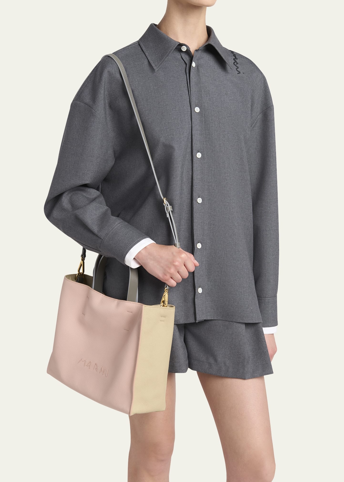 Museo Small East-West Colorblock Leather Tote Bag - 2