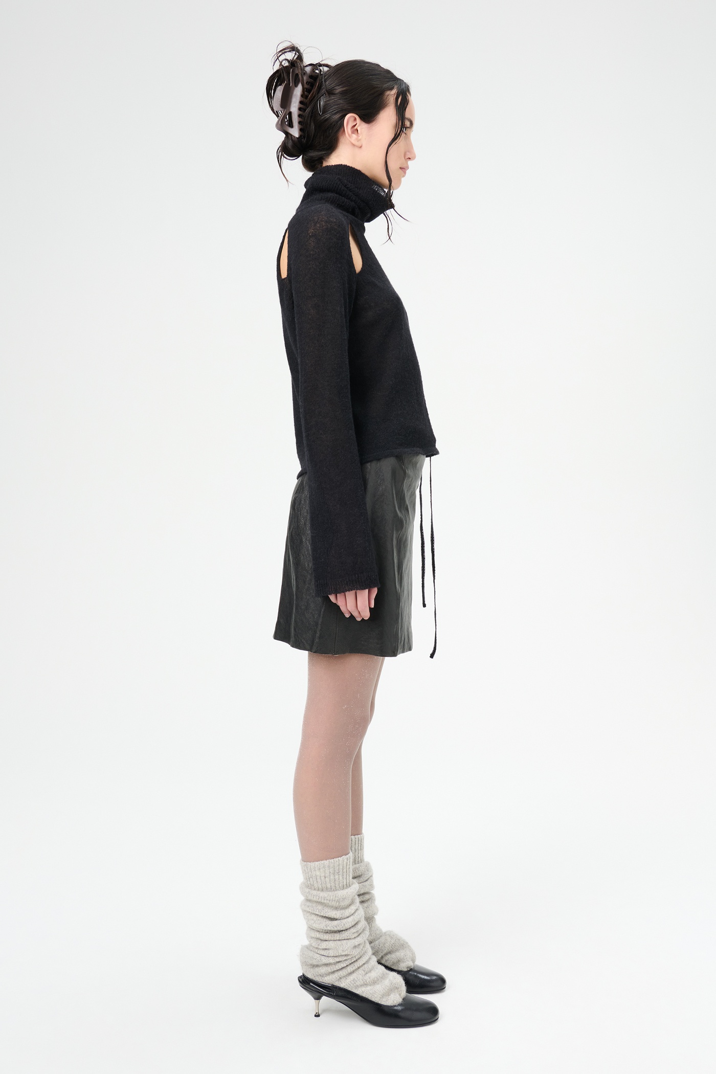 Slice Turtleneck Black Alpaca - 4