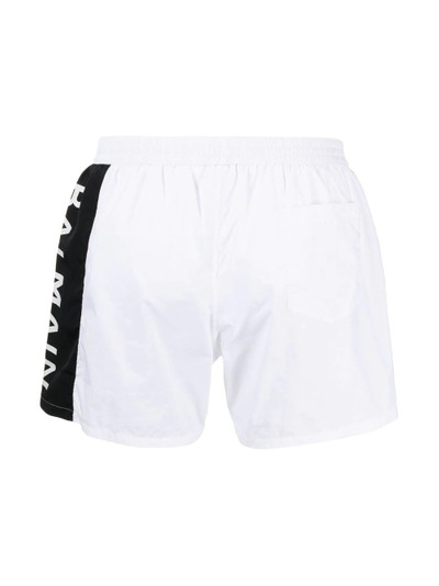 Balmain side logo-print swim shorts outlook