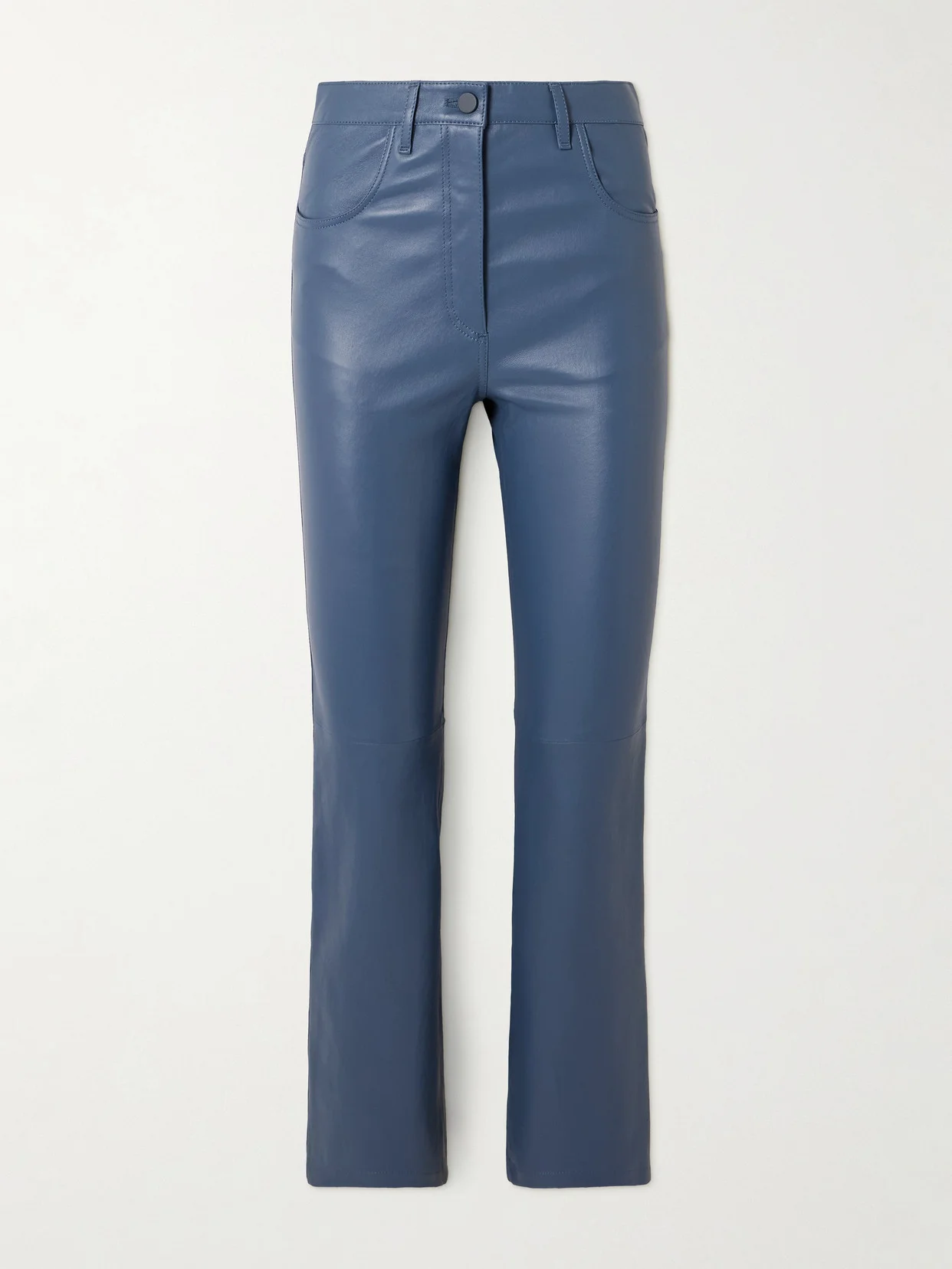 Duke Cropped Leather Straight-leg Pants - 1