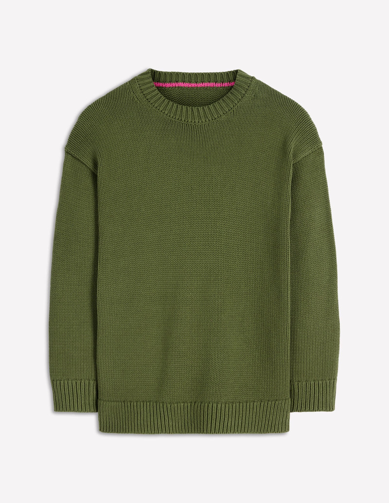 Lucy Oversized Cotton Jumper-Promenade Green 7