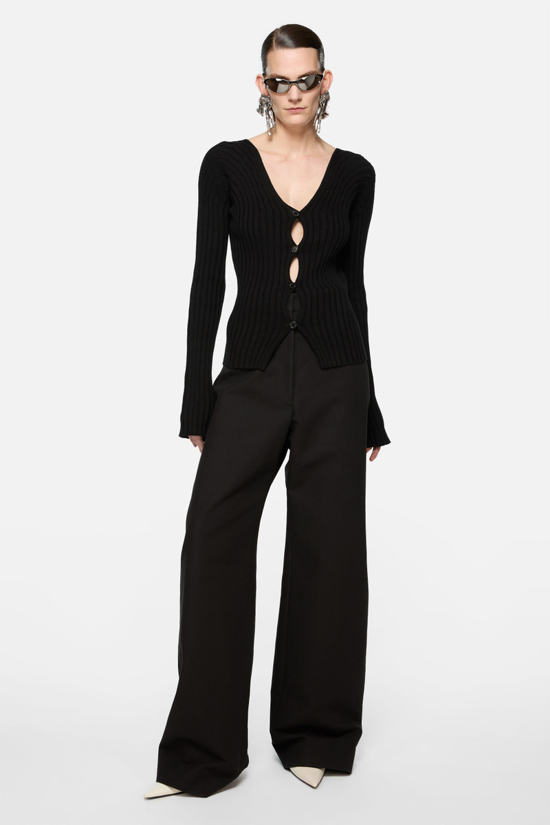 Acne Studios Button-up rib cardigan - Black outlook