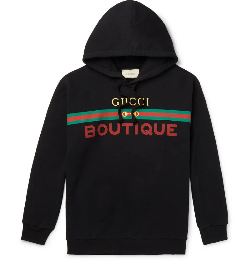 Logo-Print Loopback Cotton-Jersey Hoodie - 1