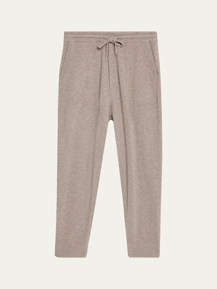 Men's Cashmere Rib Drawstring Sweatpants - 1