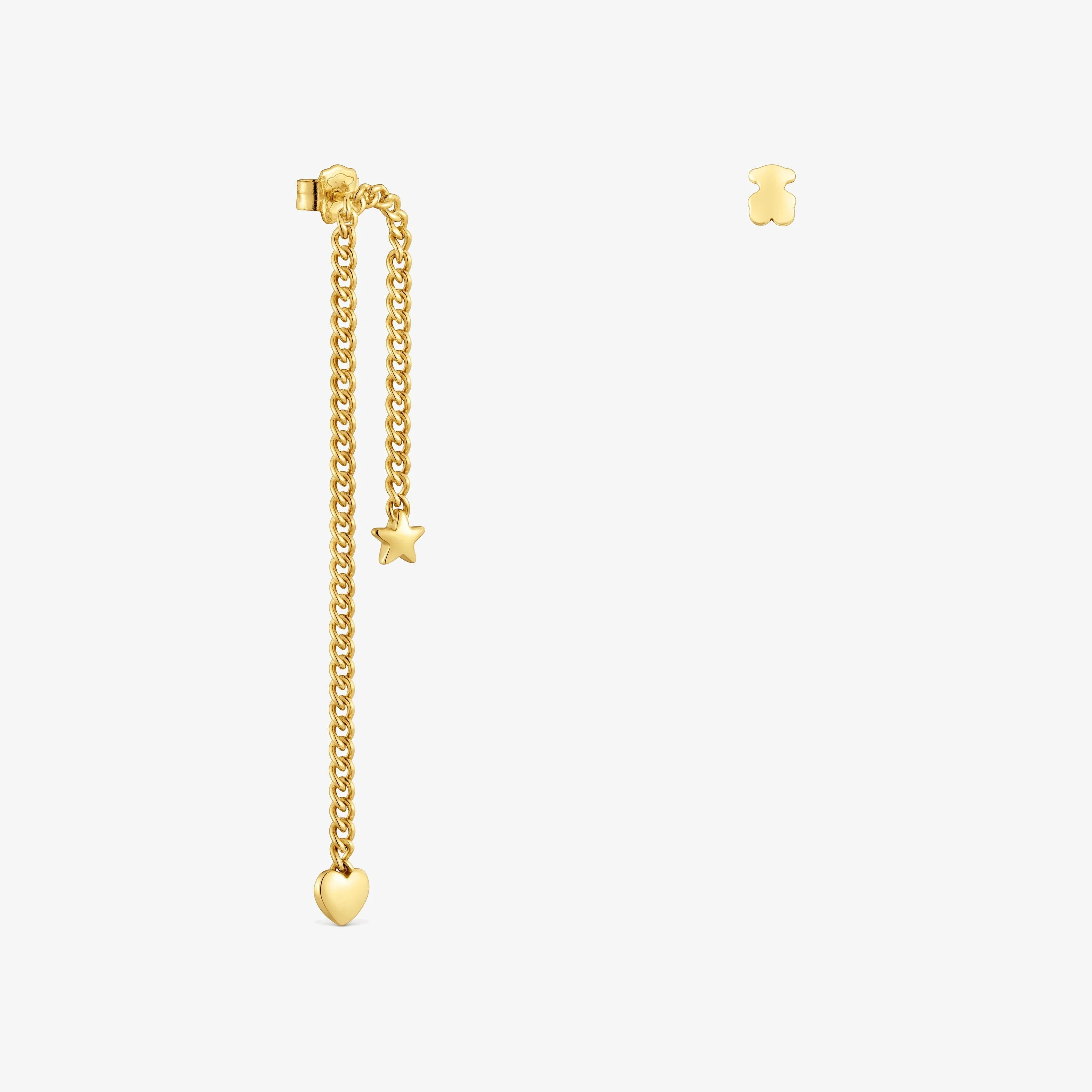 Long/short 18K gold vermeil Earrings Bold Motif - 1