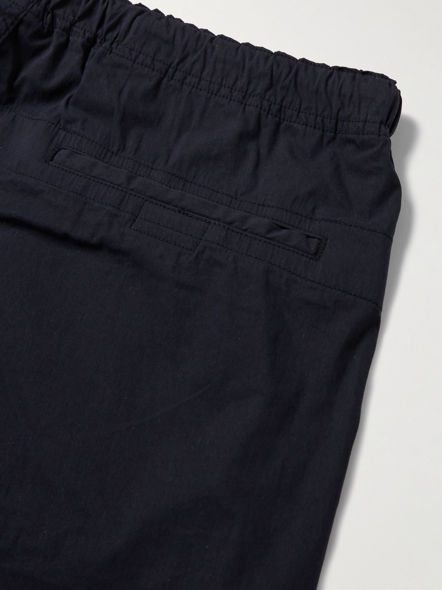 New Yorker Straight-Leg Cotton-Blend Drawstring Trousers Black - 5