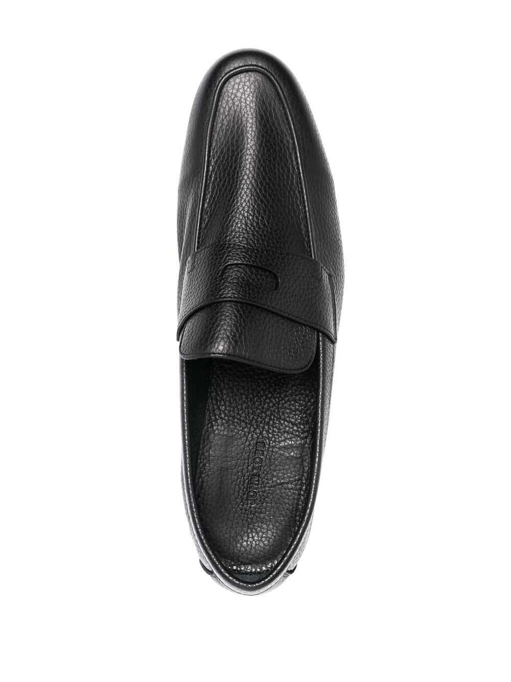 grained leather loafers - 4