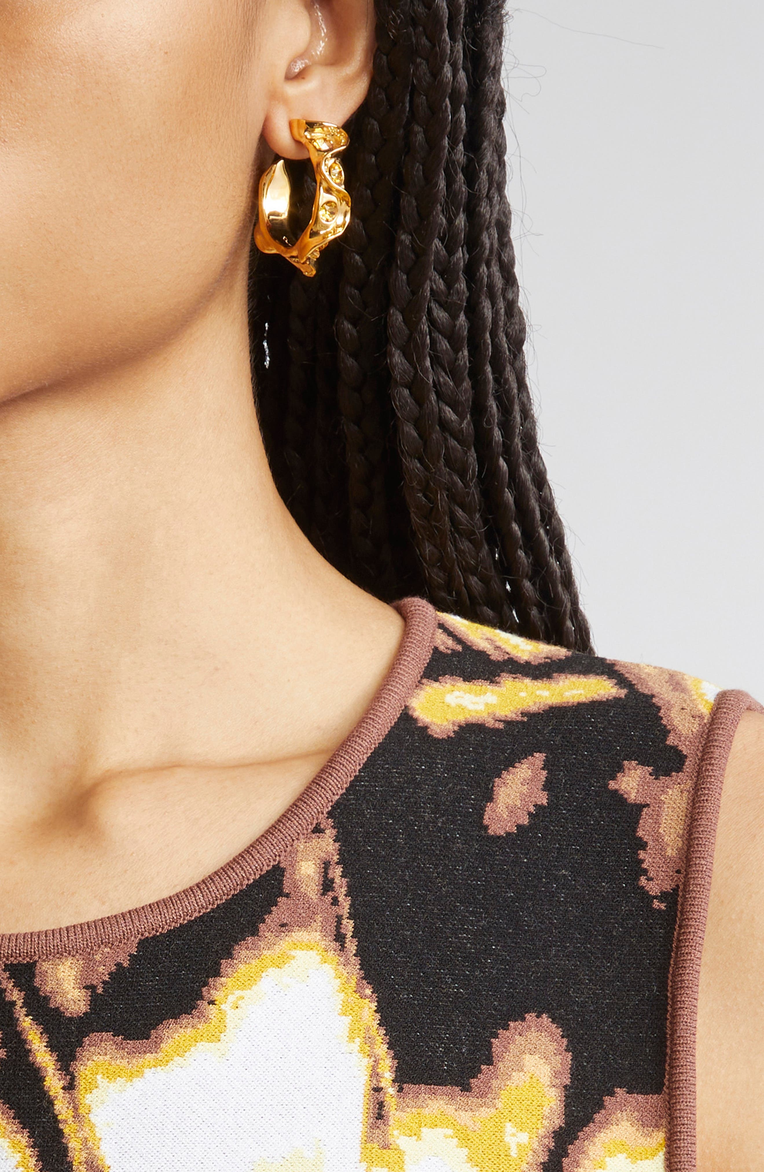 Oscar de la Renta Crystal Nest Hoop Earrings in Topaz at Nordstrom - 2
