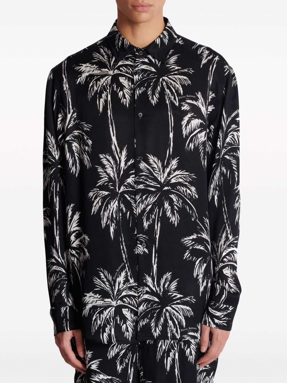 palm tree-print satin shirt - 5