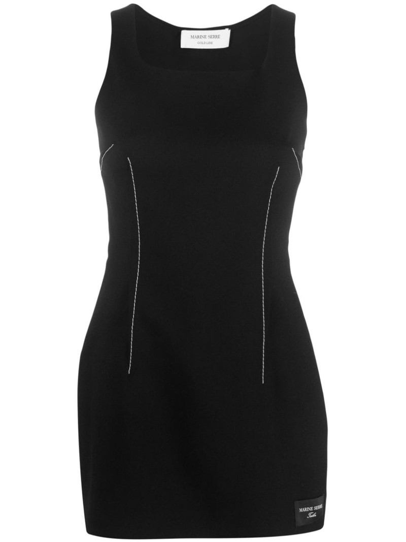 장식새김 처녀 모직 minidress 1
