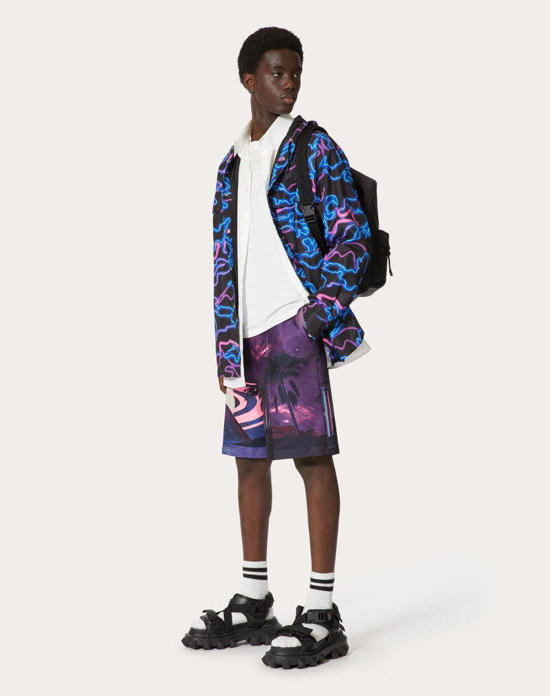 Valentino NYLON BERMUDA SHORTS WITH WATER NIGHTS PRINT outlook