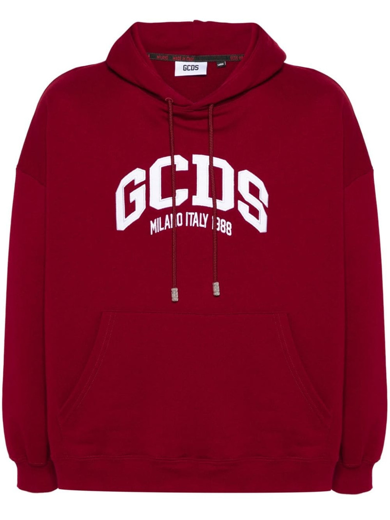 logo-embroidered hoodie 1