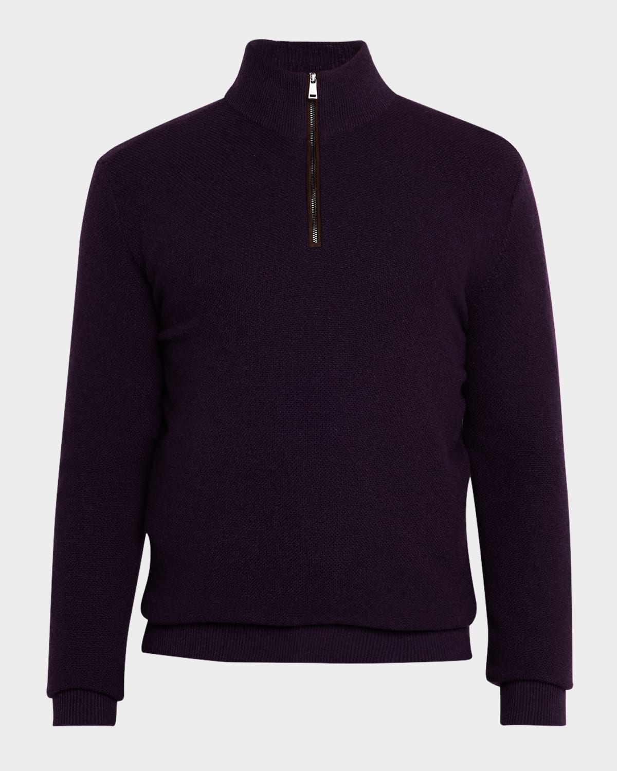 Men's Cashmere Birdseye Quarter-Zip Sweater - 1