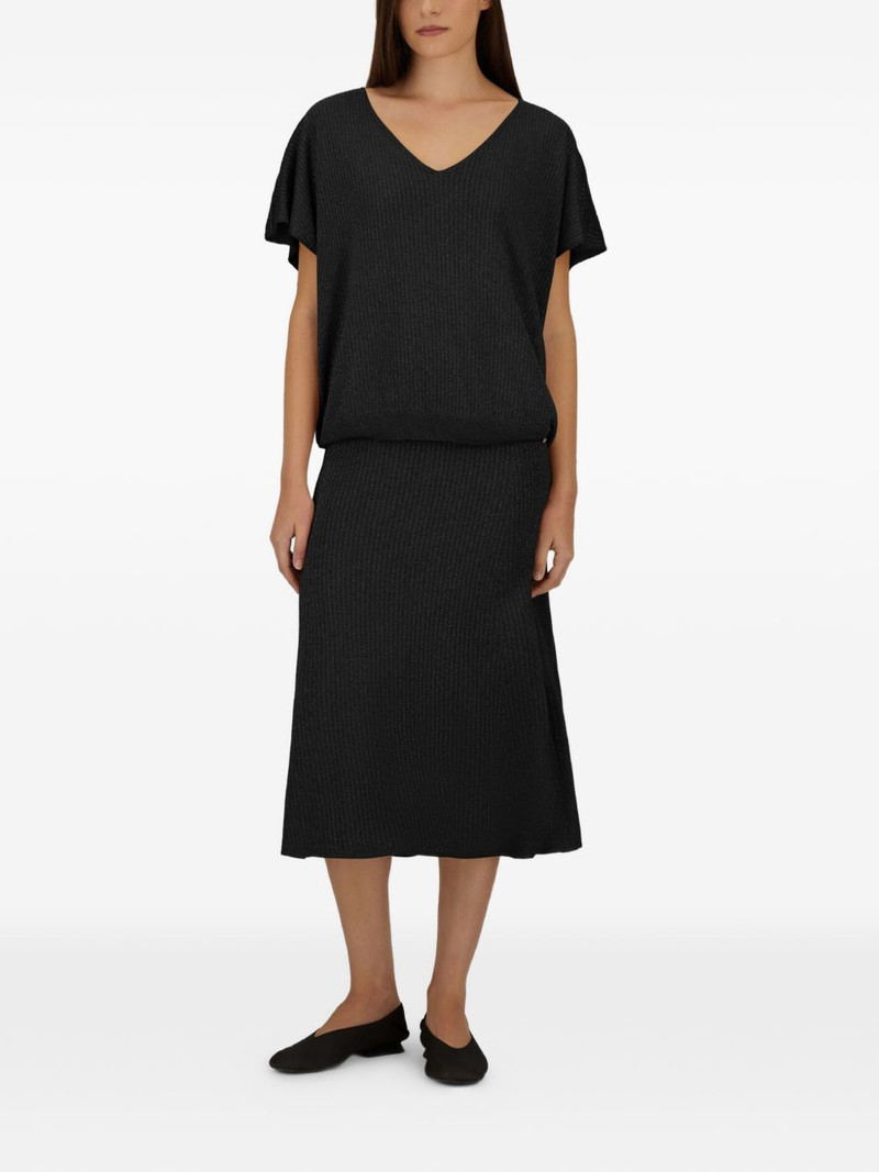 Herno ribbed V-neck knit top outlook