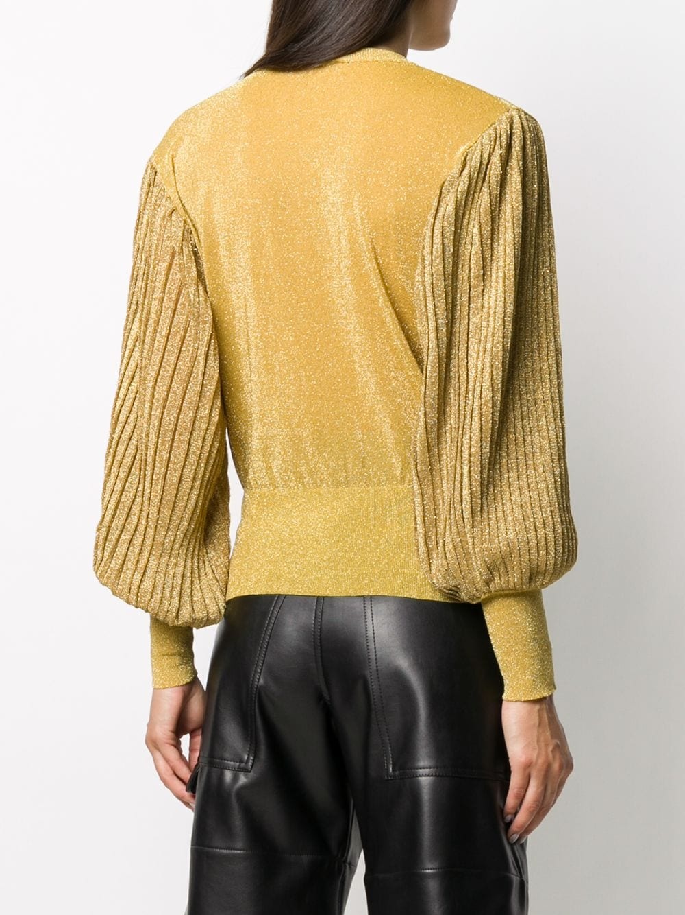 puff-sleeve knitted top - 4