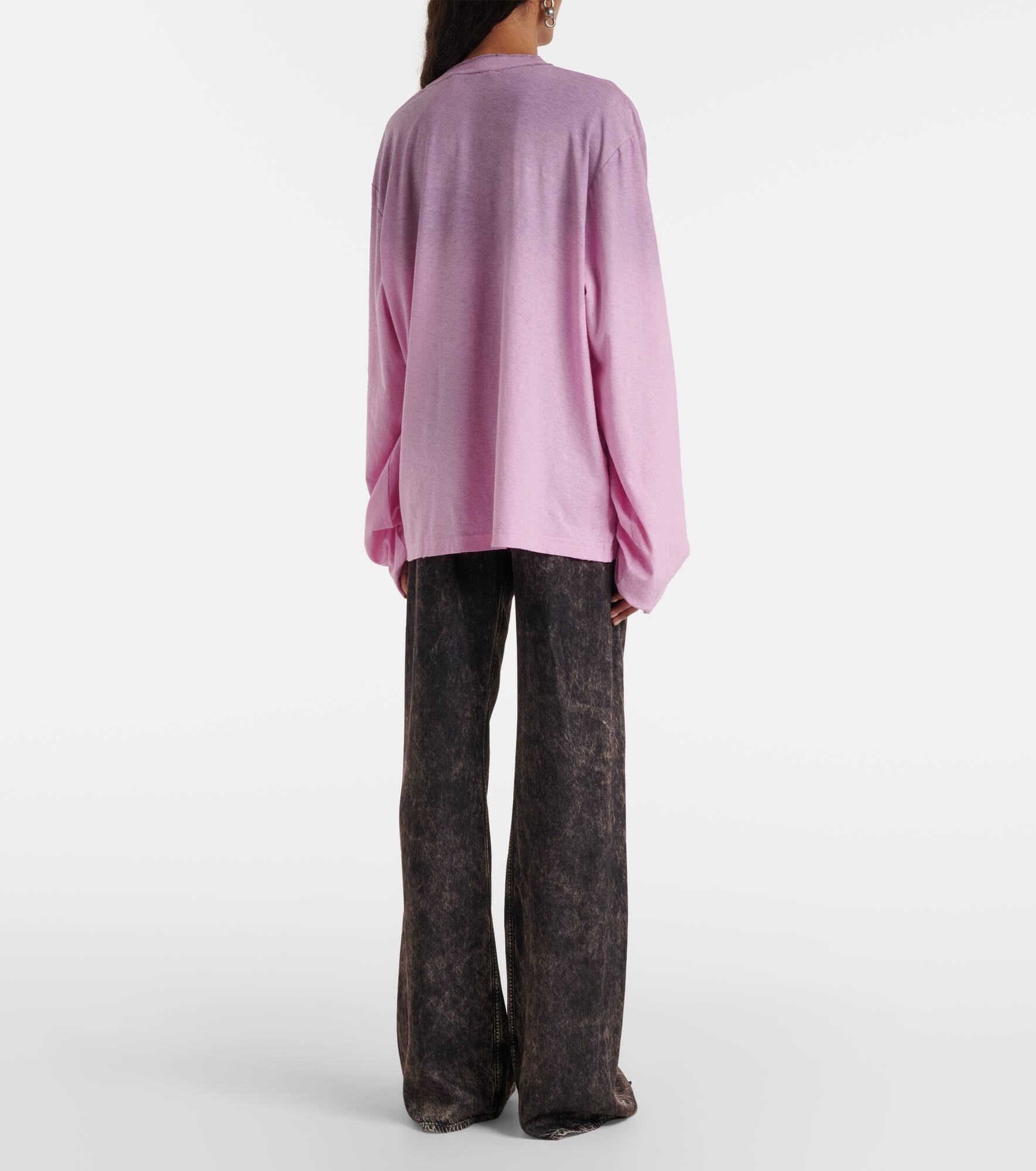 Acne Studios Logo cotton and hemp jersey top | mytheresa