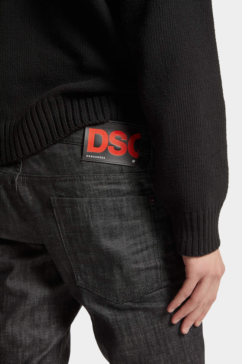 BLACK RINCE WASH SLIM JEANS - 6