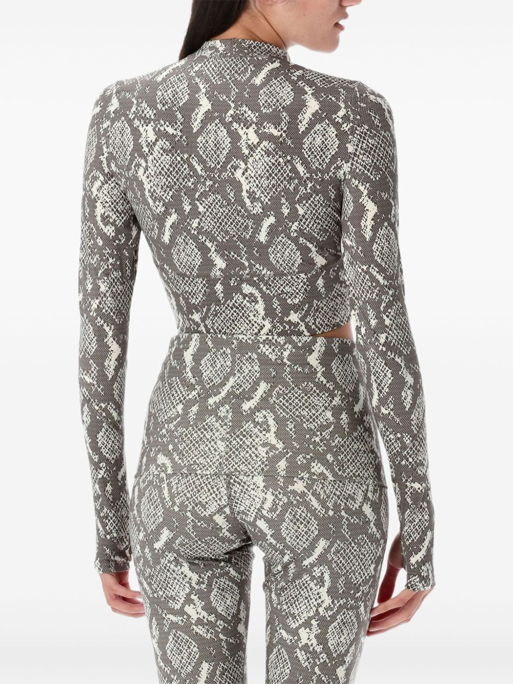 snake-print long-sleeve top - 2