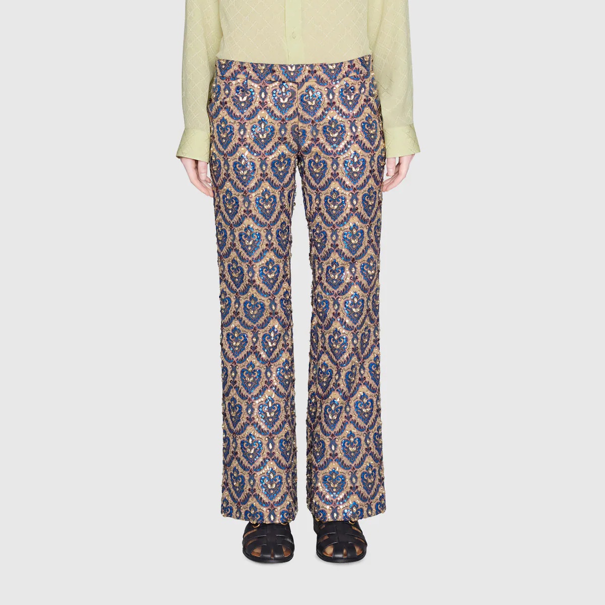 Cotton blend sequined brocade pant - 2