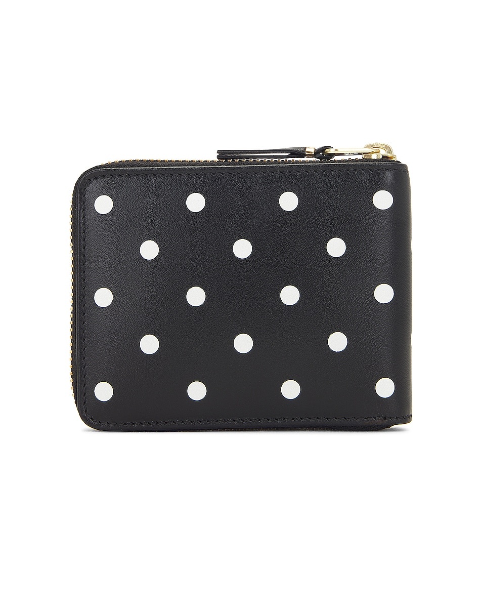 Dots Printed Leather Zip Wallet - 2