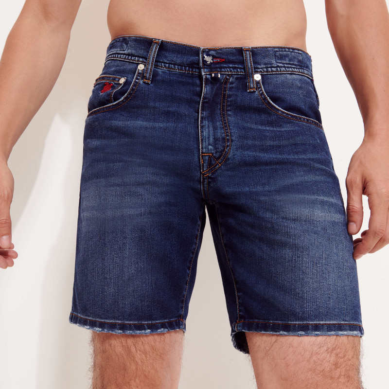Men 5-Pockets Denim Bermuda Neo Medusa 6