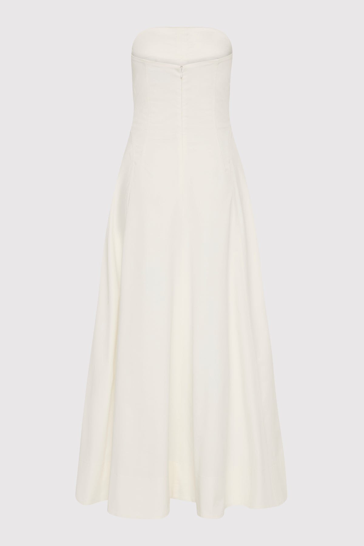Sculpted Cotton Strapless Dress - Milk - 11