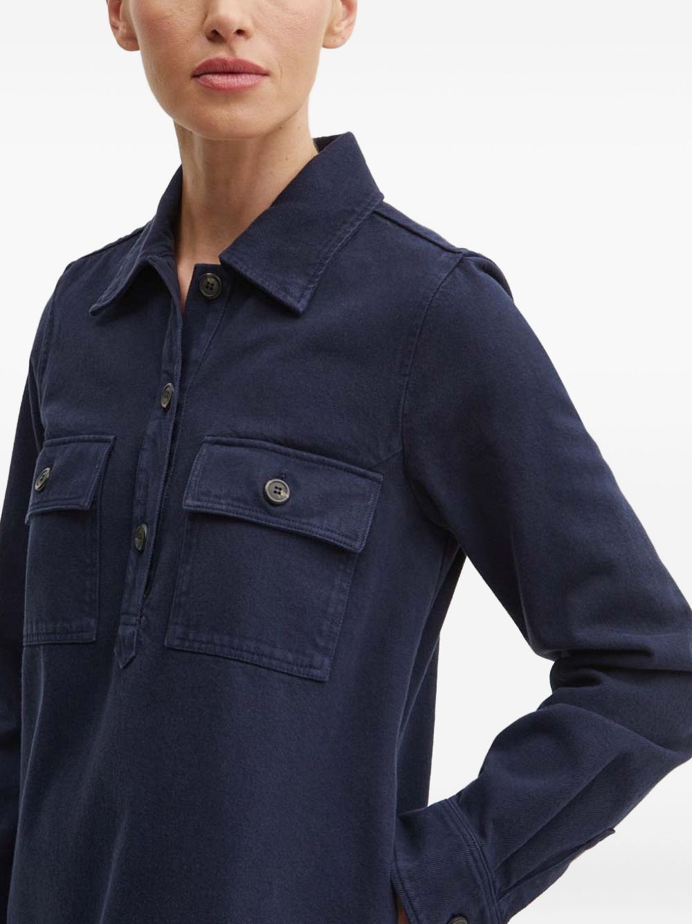 pocket-flap shirt dress - 5