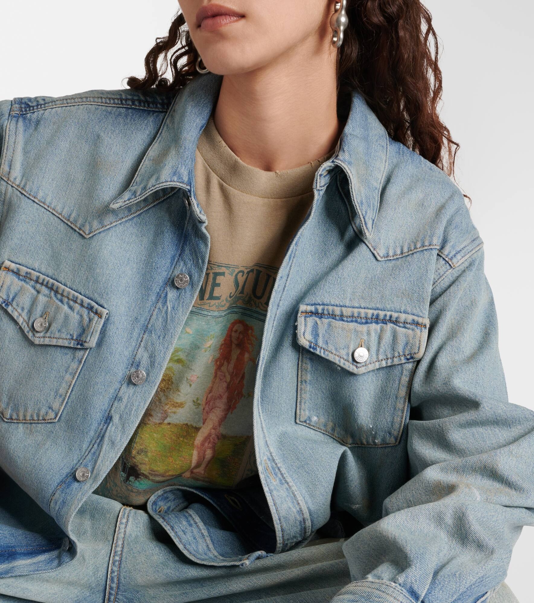 Distressed denim overshirt - 4