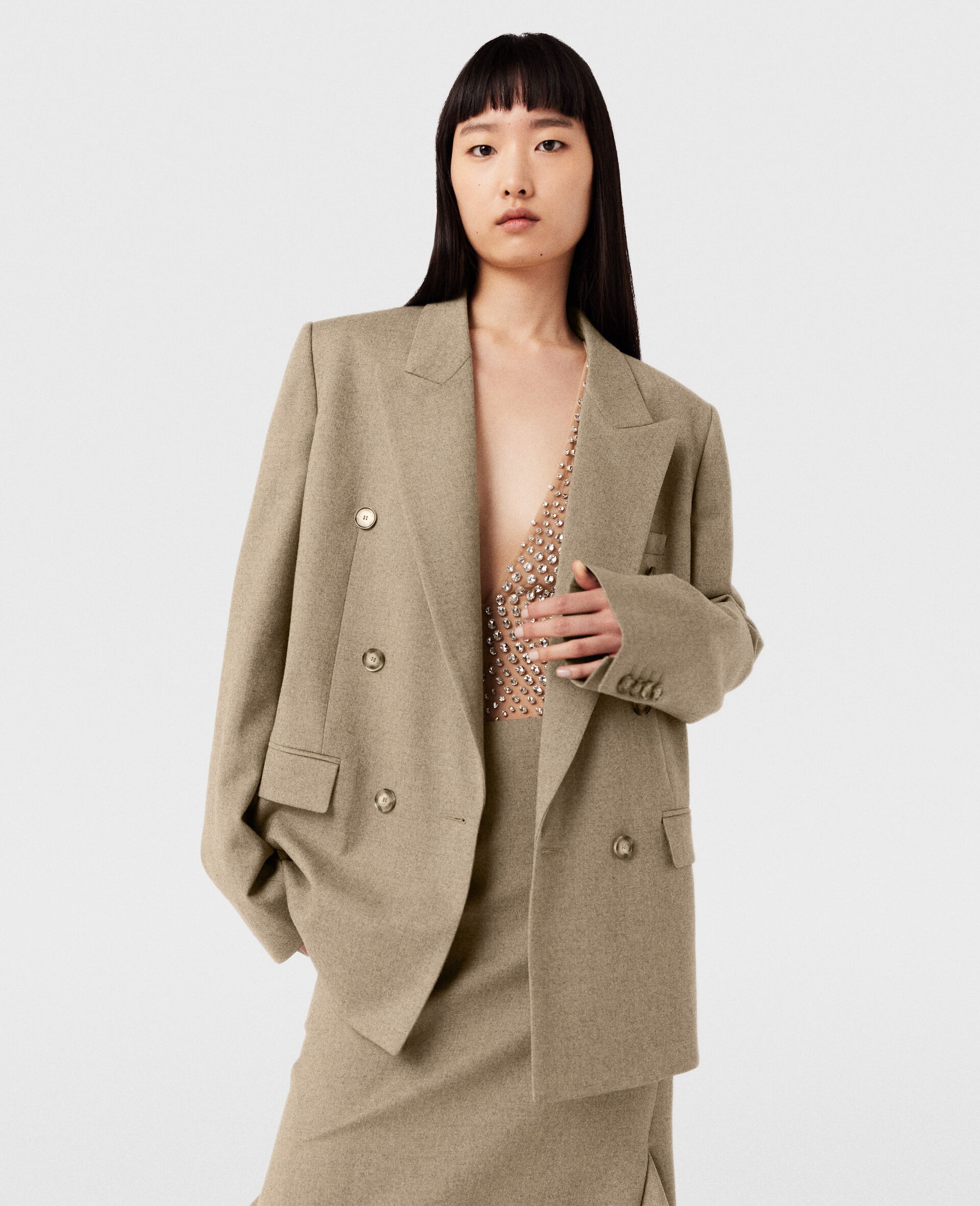 Double Breasted Wool Blazer - 3