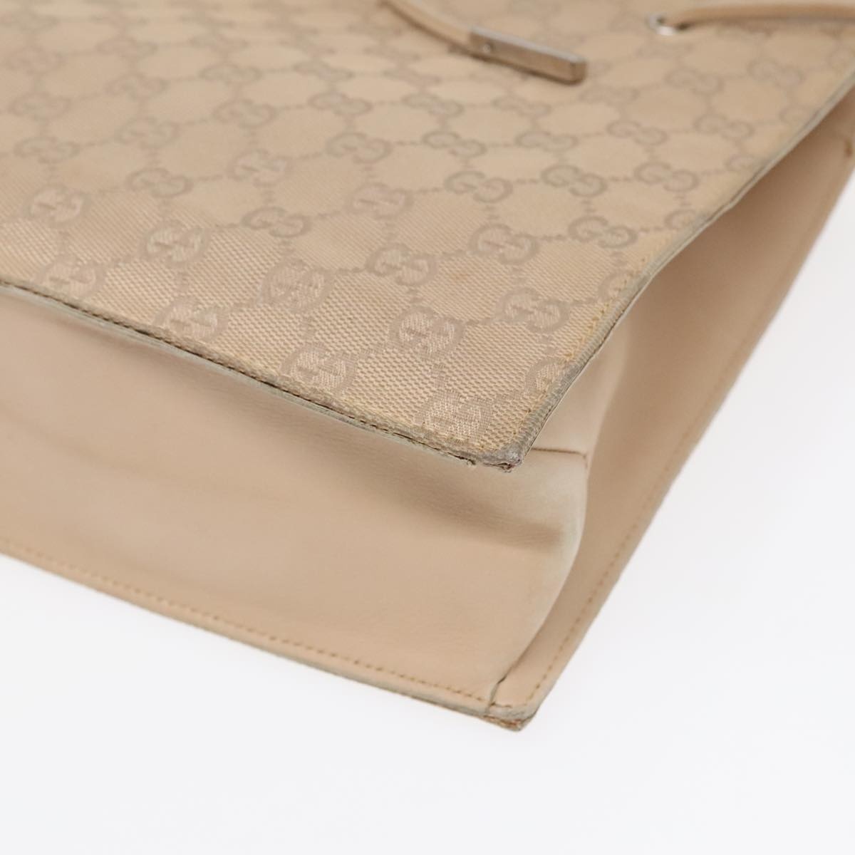 GUCCI GG Canvas Tote Bag Beige Silver 002 002 - 14